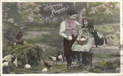 CPA Fantasy Children Easter Goat