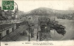 CPA Rouen Seen on the dimension Sainte Catherine Bateaux