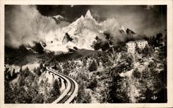 CPA Chamonix Mont Blanc Railroad of Montenvers thickly and the Hotel of Montenvers