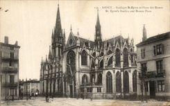 CPA Nancy Basilique St Epvre et Place des Dames 