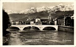 CPA Grenoble View and the Alps