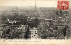 Panorama de CPA Paris tomado de Pautheon en la torre Eiffel de Luxemburgo