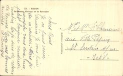 CPA Rouen the Large Clock and the Fountain