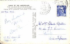 CPA Paris en sus maravillas el punto es isla del ISCED el puente y el jardin publico del palacio del arzobispo