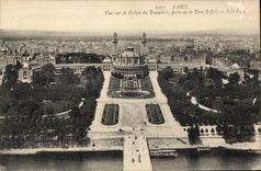 CPA Paris vista en el paladar de Trocadero tomado de la torre Eiffel