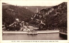 CPA Panoramic View of the stopping of Sioule and the viaduct of the Insipid ones