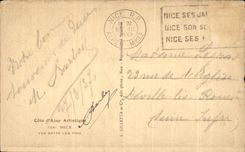 CPA dimensiona Niza el Vue azul artistico entre los pinos