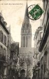 CPA Caen Rue et Eglise Saint Pierre