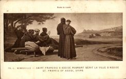 CPA Benouville Saint Francois D'Assise Mourant Benit La Ville d'ASsise Musee du Louvre Paris 