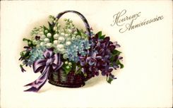 Cumpleanos feliz de las flores de la fantasia de CPA