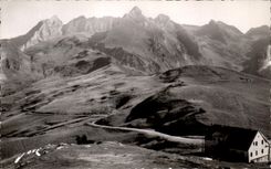 CPA the Collar D' Aubisque the Hotel and the road towards argeles