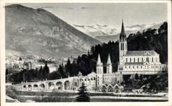 CPA Lourdes the Basilica and the Peak of Jer