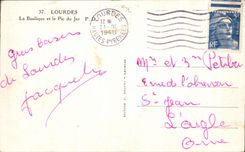 CPA Lourdes the Basilica and the Peak of Jer