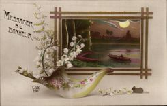 CPA Fantasy Flowers Horn of plenty Lily of the valley