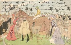 CPA Fantasy Horse Hippisme Illustrator Jockey