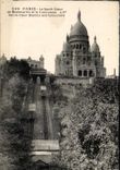 CPA Paris le sacre Coeur de montmartre et le Funiculaire 