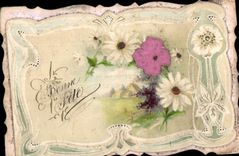 CPA buen Fantaisie celebra las flores