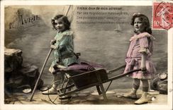 Carretilla de los ninos de la fantasia de CPA