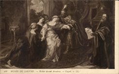 CPA Fantaisie Louvre Paris Esther devant ASsuerus Coypel