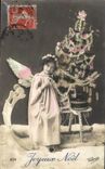 CPA Fantaisie Enfant Joyeux Noel Ange 