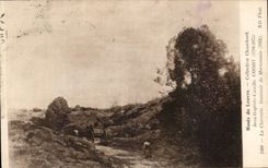 CPA Fantaisie Musee du Louvre Chauchard Corot la charette Souvenir de Marcoussis 1855