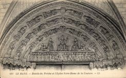 CPA Mans Details of the Porch of the Notre Dame Church of the Seam