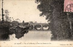 CPA Mans Seen On the Sarthe the Bridge of the Railroad