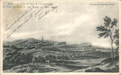 CPA Autun Seen of the remainders of the old theater and a fatherland of the City according to an old drawing