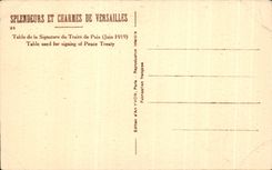 CPA Splendeurs Et Charmes De Verseilles Table de la Signature du Traite de Paix Juin 1919