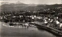 CPA Evian Les Bains Seen air the port and the Tooth of Oche