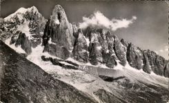 CPA Mountain Of the Mount Blanc Seen Air Green Needle the points sars name and Northern Dras Face