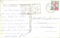 CPA Chamonix Cable car Brevent and Mont Blanc