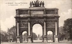 CPA Paris Arc de Triomphe Louvre Carousel