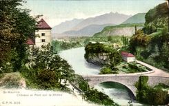 CPA St Maurice castle St Bridge On the Rhone