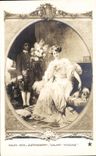 CPA Fantaisie Salon 1909 Etcheverry Galant message chien 