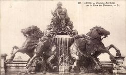 CPA Lyon Bartholdi Fountain On the Place Of the Composts