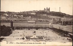 CPA Lyon Places Bellecour and Coteau of Fourviere