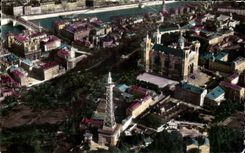 CPA Lyon Hill of Pourviere Turn of Television and Basilica in second plan Saint Jean and the Saone