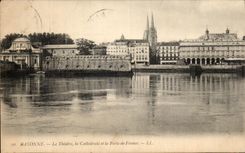 CPA Bayonne the Theater the Cathedral the Gate Of France