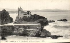 CPA Biarritz La Villa Belza et la Cote des Basques