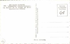 CPA en Pays Basque Biarritz Le Rocher De La Vierge Au Soleil Couchant Sur l'Ocean