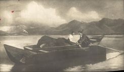 CPA Fantaisie Dieffenbacher Barque sur l'eau