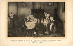 CPA Fantaisie La chaise vide David Bles Amsterdam