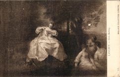 CPA Fantaisie Lancret Girls bathing Wallace Collection London 