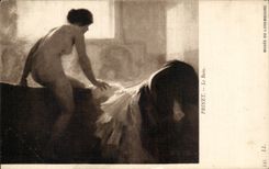 CPA Fantaisie Femme Prinet Le bain Musee du Luxembourg paris 