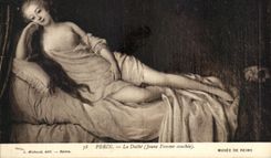 CPA Fantaisie Femme Perin La Duthe Jeune femme couchee Musee de Reims
