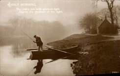 CPA Fantasy Early morning Fisherman at the edge of water