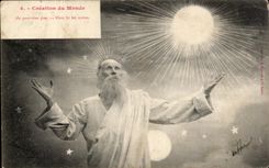 CPA Fantaisie Creation of the world At the fourth God day made the stars