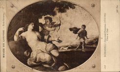 CPA Fantaisie Musee du Louvre Romanelli Venus et Enee