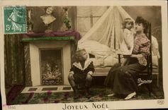 CPA Fantaisie Femme et enfants Joyeux Noel